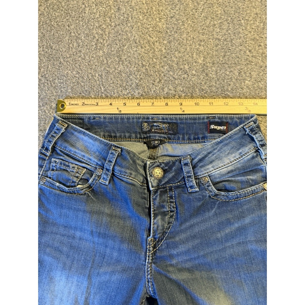 Silver Jeans Suki Capri Mid 31" x 22.5" blue denim stretch regular embroidery - Picture 13 of 15